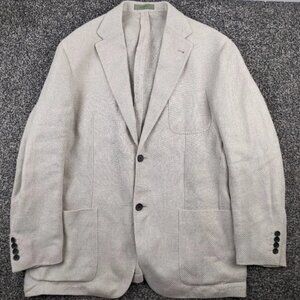 Corneliani Circle Unstructured Sport Coat Blazer 46R Hemp Linen Silk Flax Beige
